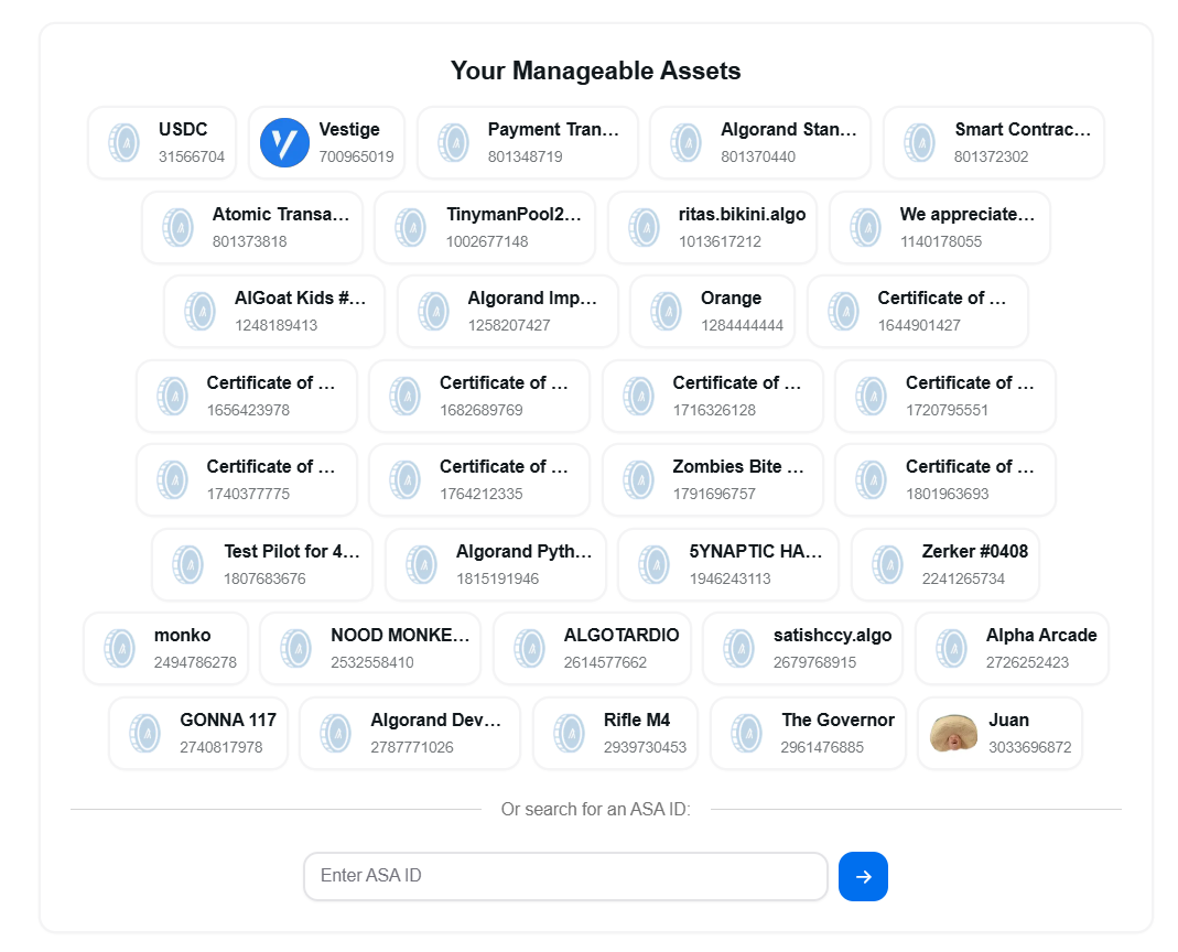 Manageable Assets